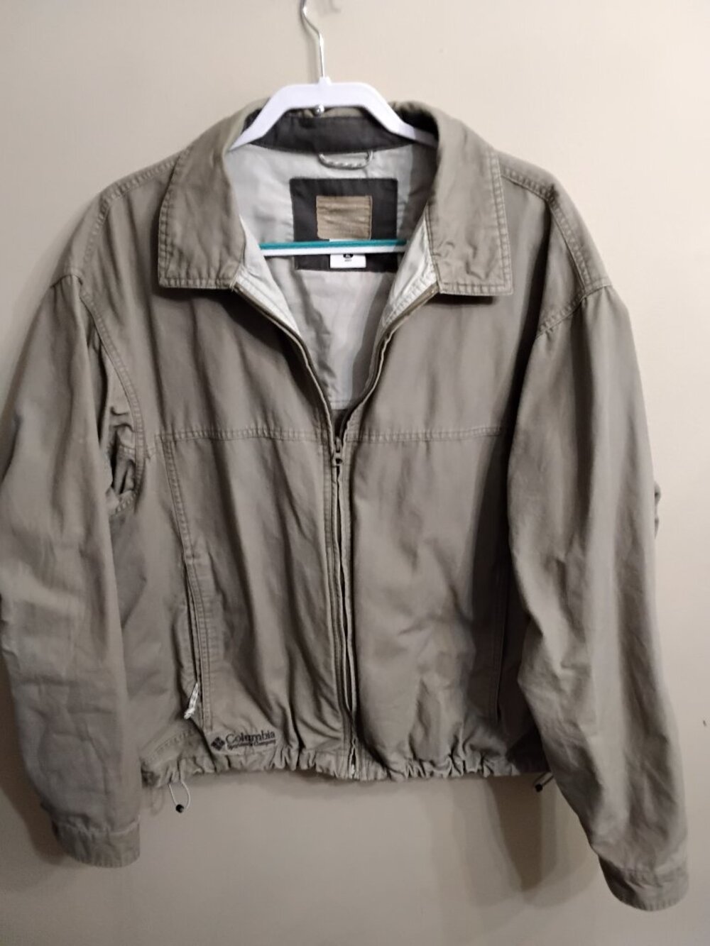 Columbia Cloth Canvas Utility Jacket Mens XL Khaki Workwear